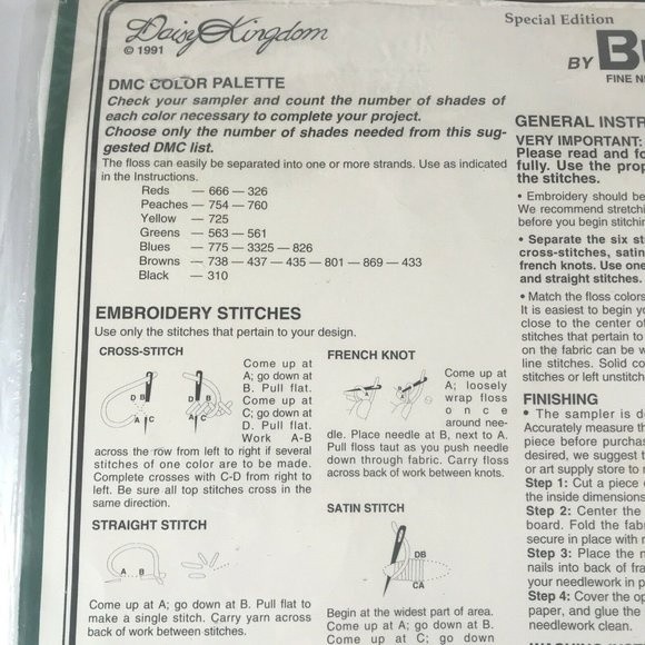 Daisy Kingdom Seasons Greetings Cross Stitch Sampler Bucilla 1992 63452 VTG - Picture 6 of 9